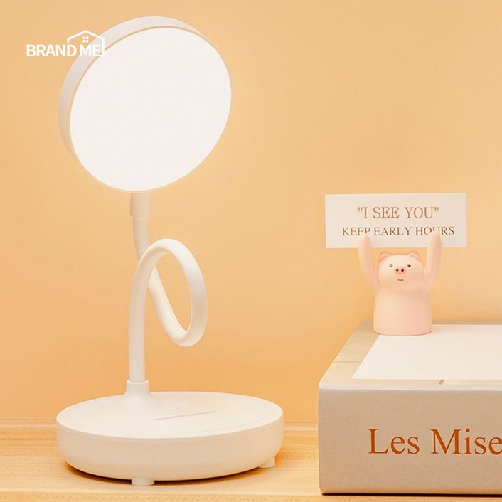 무선 LED 책상 스탠드 조명 독서등 LS01 밝기조절 각도조절가능 시력보호, 화이트