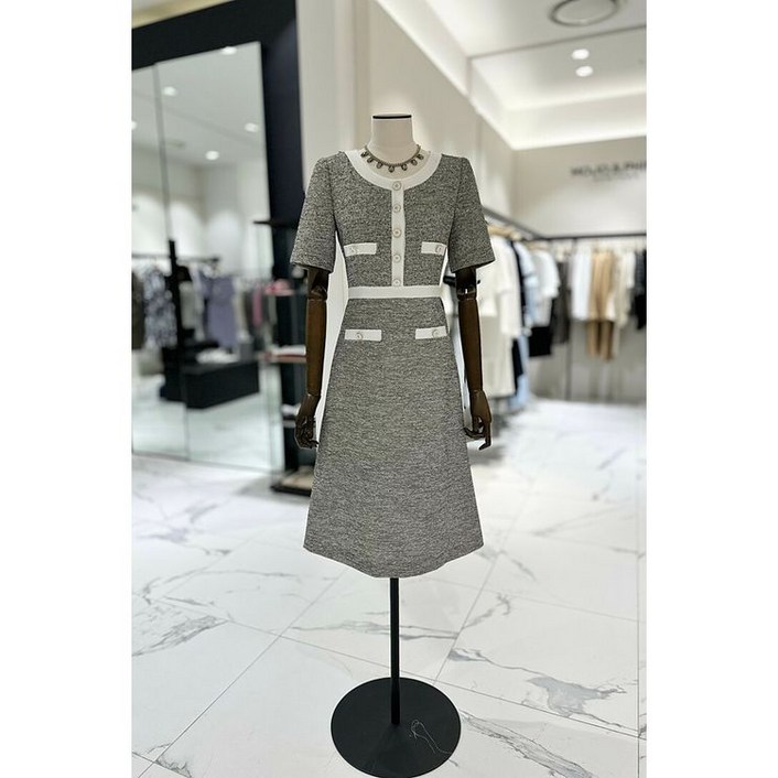 모조에스핀 모조에스핀 배색 메탈 트위드 원피스 S252MSE015 377329