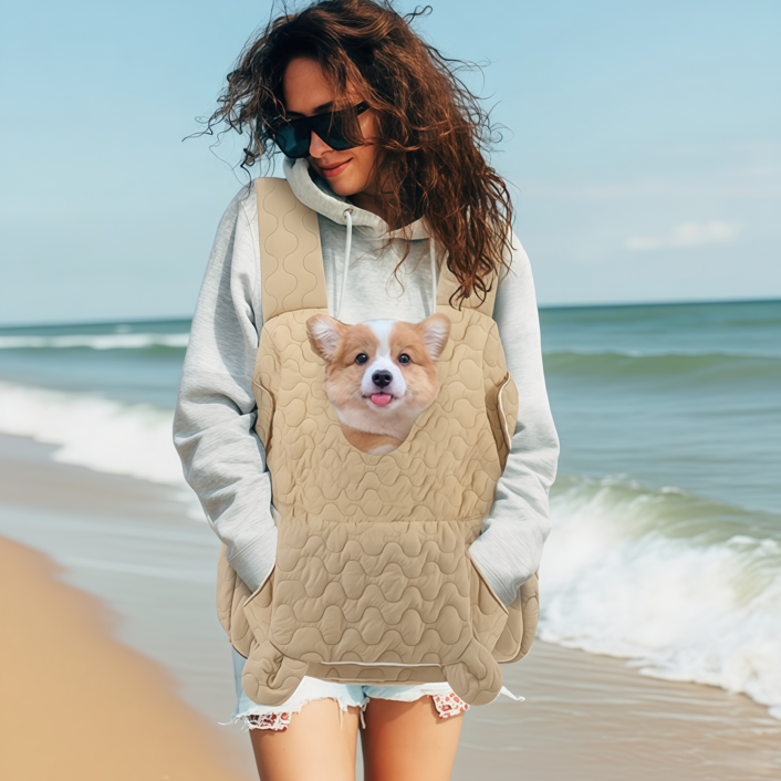 서치잇 반려동물 포대기 앞가방 펫 이동가방 X자 스트랩 가을 겨울 포대기 백팩 앞가방 산책 슬링백 펫 포대기, 1개, 카기