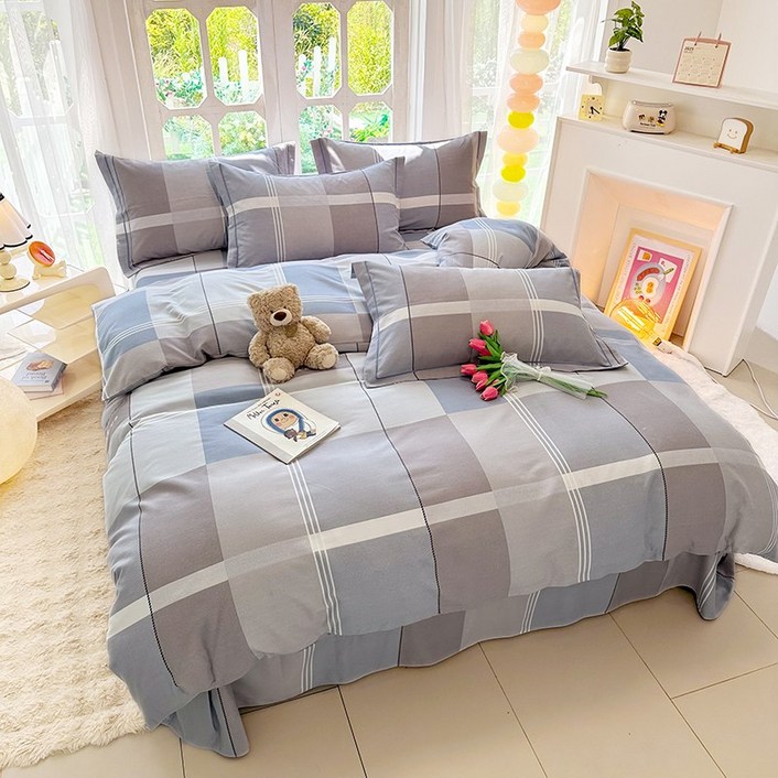 레드나무 고밀도순면 먼지없는 이불커버 세트