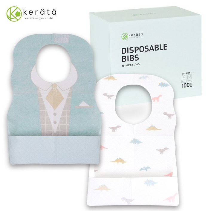 케라타 유아용 일회용 방수 턱받이 개별포장