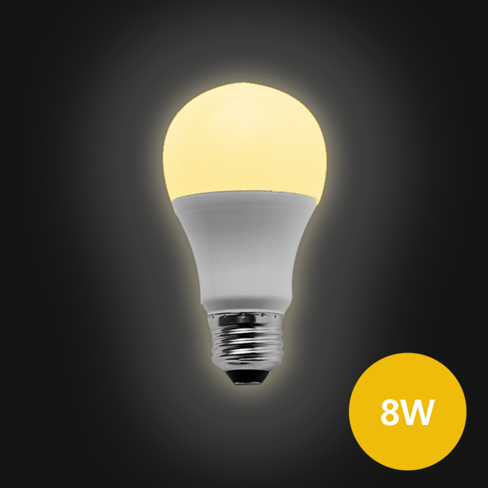 e26 소켓 LED 전구 8W 주황색빛,3000K, 전구색, 20개