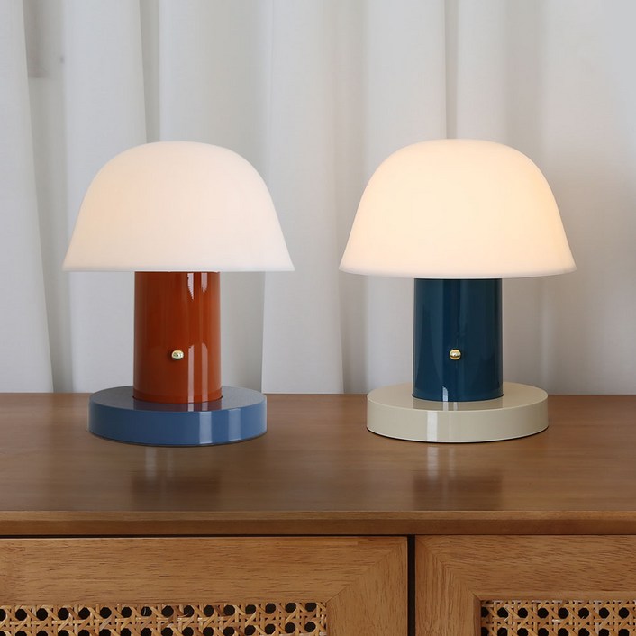 테이블 램프 버섯 머쉬룸 케빈 단스탠드 3W 밝기조절 블루 브라운 포터블 조명