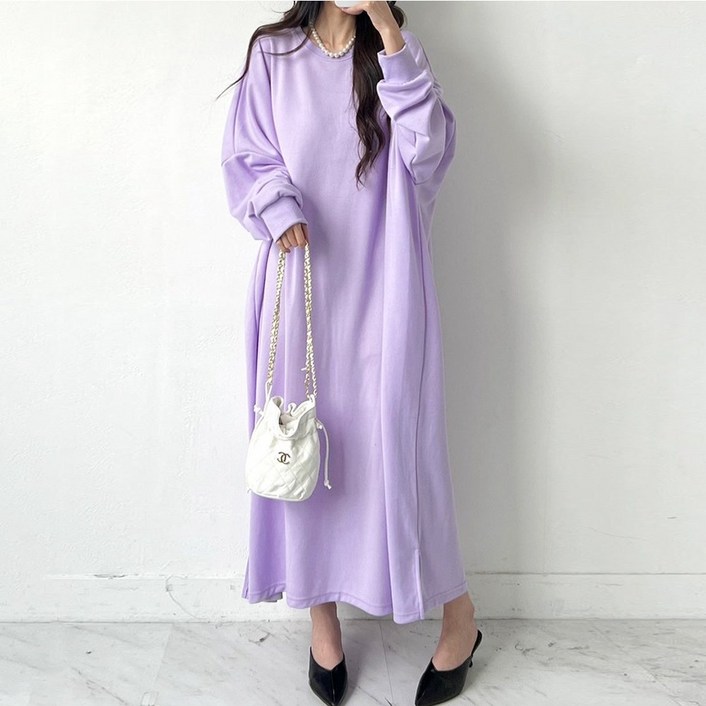 빅걸스토리 빅사이즈 라운드 오버핏 모두원피스