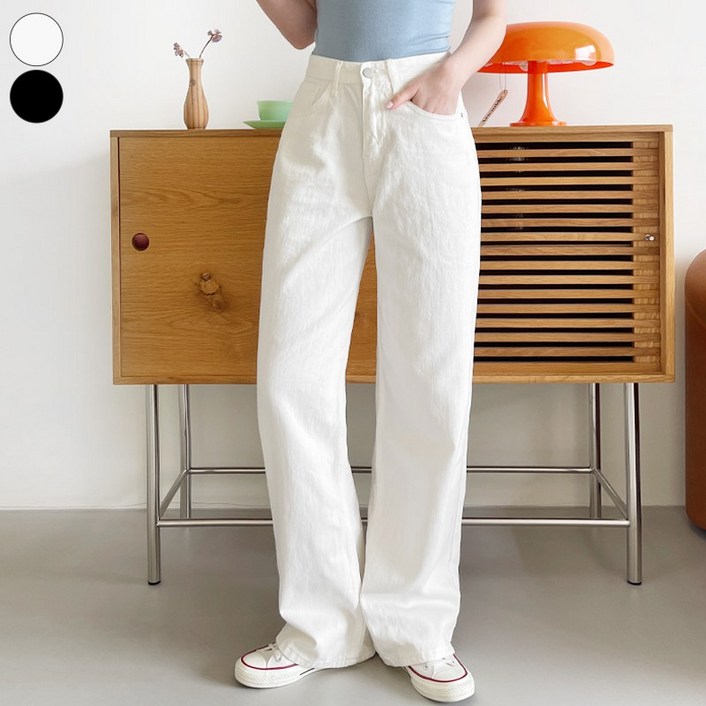 가비진 여성용 롱/숏기장 선택! A라인 베이직 코튼 일자 와이드 팬츠 바지 키큰녀/키작녀 면바지