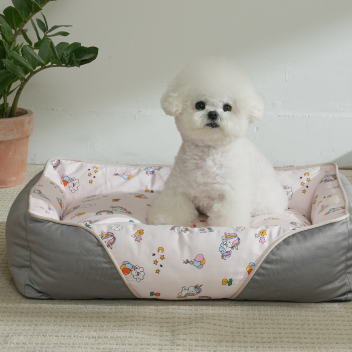 피치가든 사계절 투톤 커버분리형 애견방석 K03 MXL, 1개, 그레이