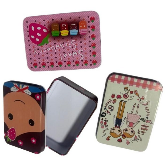 디디플렉스 틴케이스 알약 인테리어 소품 머리끈 보관함 악세사리 케이스, 3개, 블링블링