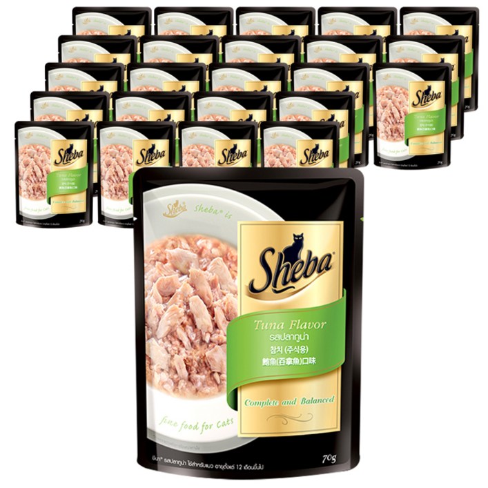 쉬바 고양이 주식 파우치, 참치, 70g, 24개