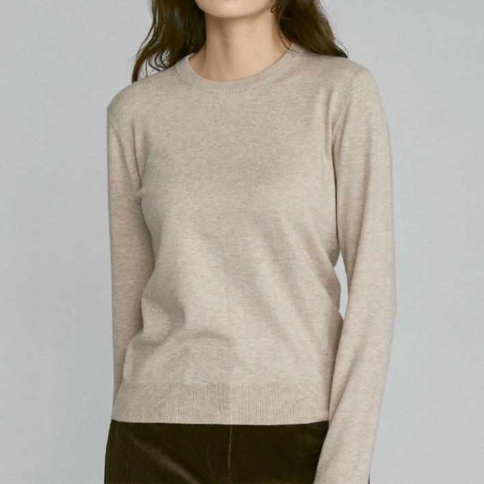 210에디트 남녀공용 마일드 라운드넥 니트 ZZ5SW010