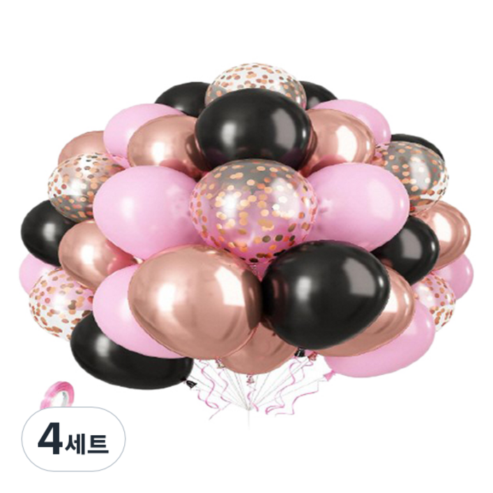 만들하비 컨페티 풍선 30p 세트, 블랙핑크랜덤발송, 4세트