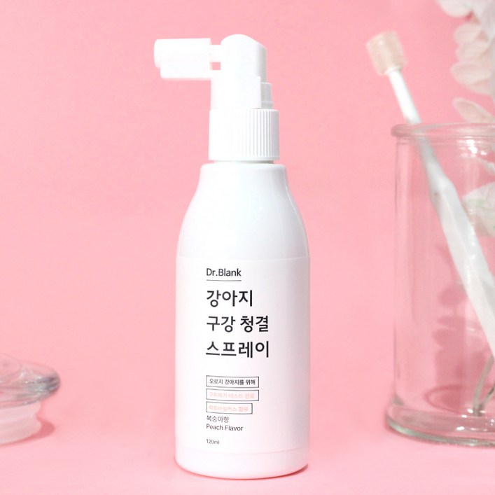 닥터블랭크 강아지 입냄새제거 구강청결 스프레이 복숭아향, 120ml, 1개