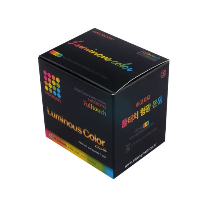 하고로모 탄산분필 형광 5색 20p 세트 하고로모 탄산분필 형광 5색 20p 세트