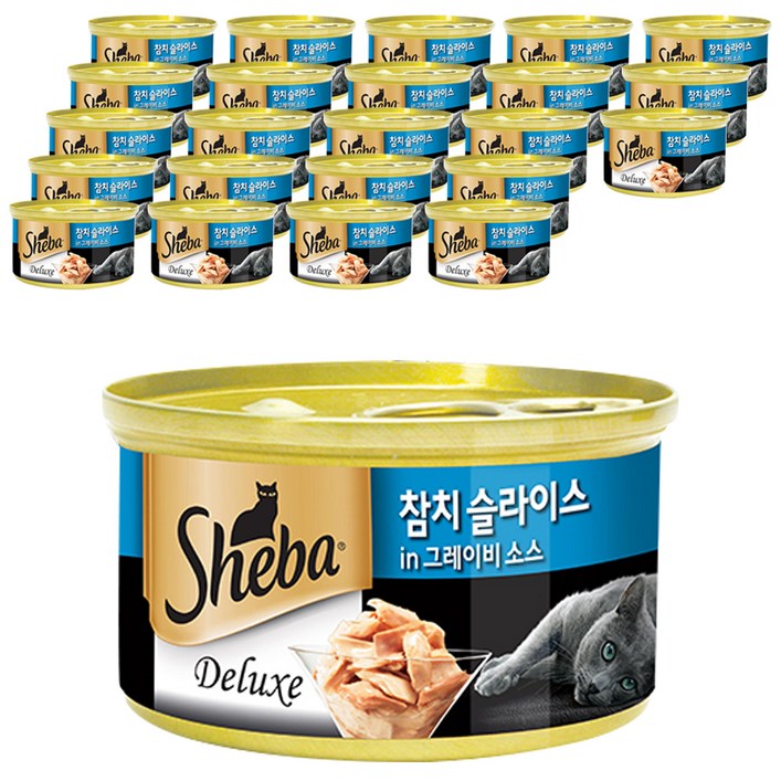 쉬바 1세 이상 고양이 간식 캔, 24개, 참치 슬라이스