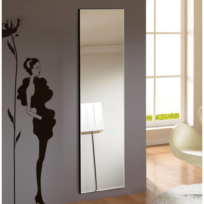 미소아이 심플 벽걸이 전신거울 400 x 1500 mm, 블랙