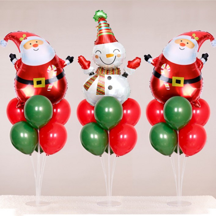 와우파티코리아 크리스마스 풍선꽂이 산타와 눈사람 3종 세트 20230629