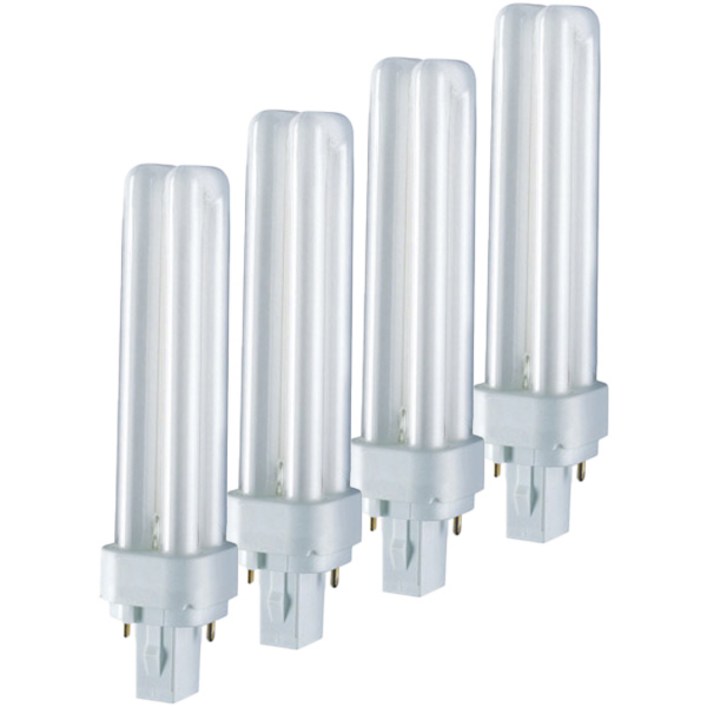오스람 삼파장 콤팩트 형광램프 2핀 DULUX D 18W840 4p, 백색, 4개