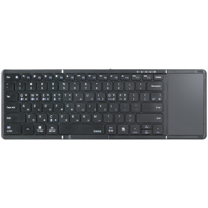 아이노트 터치패드 블루투스 무선 접이식 키보드, 블랙, X-FOLDING XK905B