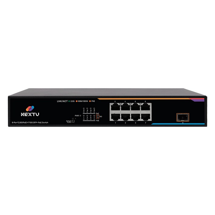 NEXTU 8포트 1G / 2.5G / 10G SFP+ 멀티기가 PoE 스위칭허브