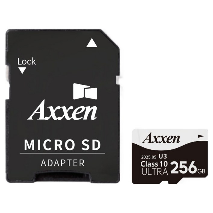 액센 초고속 U3 ULTRA 홈캠 블랙박스 메모리 Micro SD카드  어댑터 세트 MSD53, 1세트, 256GB