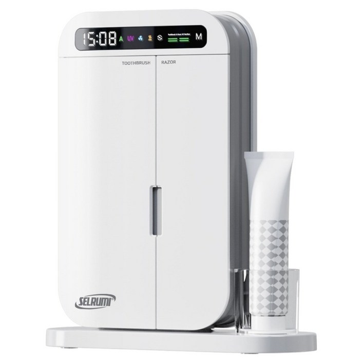 셀루미 케어밀리 24시간 자동화 살균 건조 스탠드 벽걸이형 스마트 칫솔 살균기, SELTSD580AT, 매트 화이트