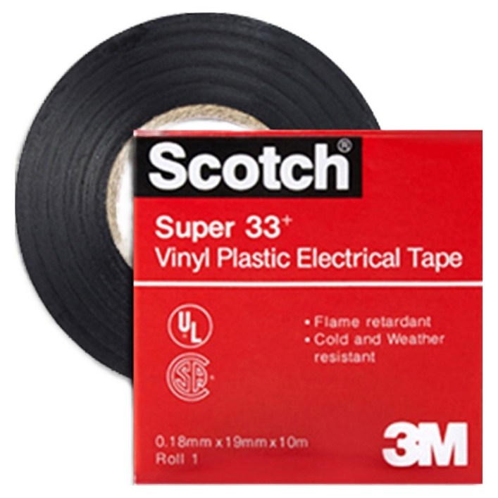 스카치 쓰리엠 슈퍼 33플러스 전기 절연 테이프 블랙 19mm x 10m
