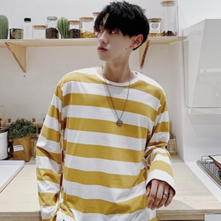 제이티엘 남성용 클래식 단가라 캐주얼 긴팔티셔츠 2종 세트