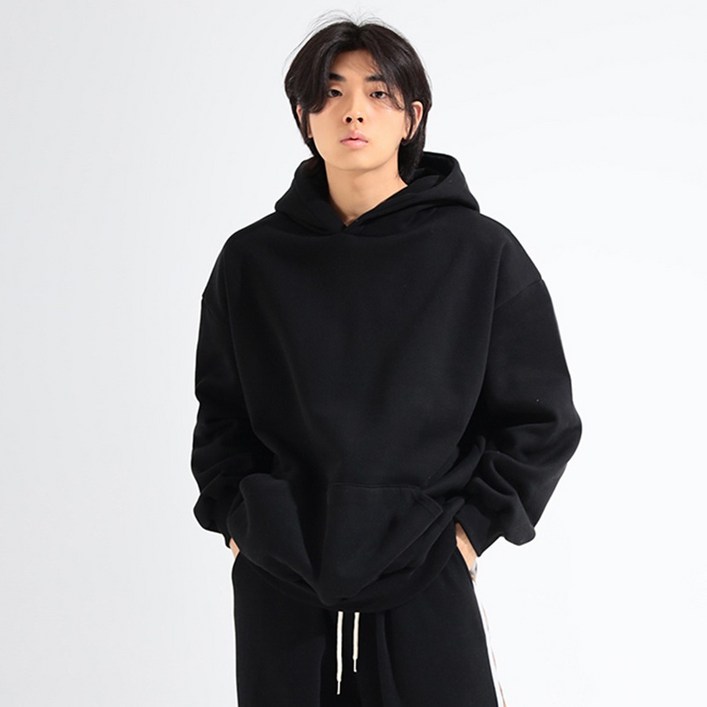 크램프 남성용 박스핏 기모 빅 후드티