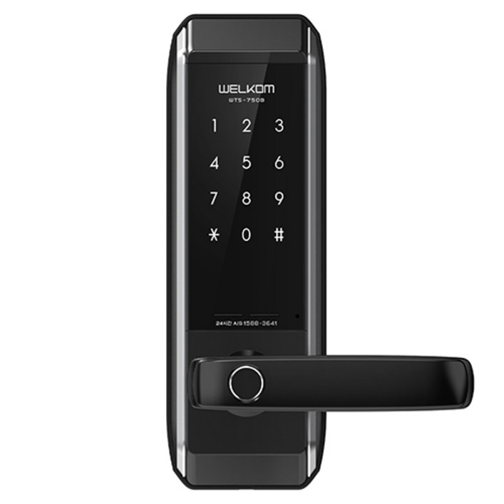 솔리티 웰콤 무타공 지문인식 도어락 WTS750B, WTS750B, 고객직접설치