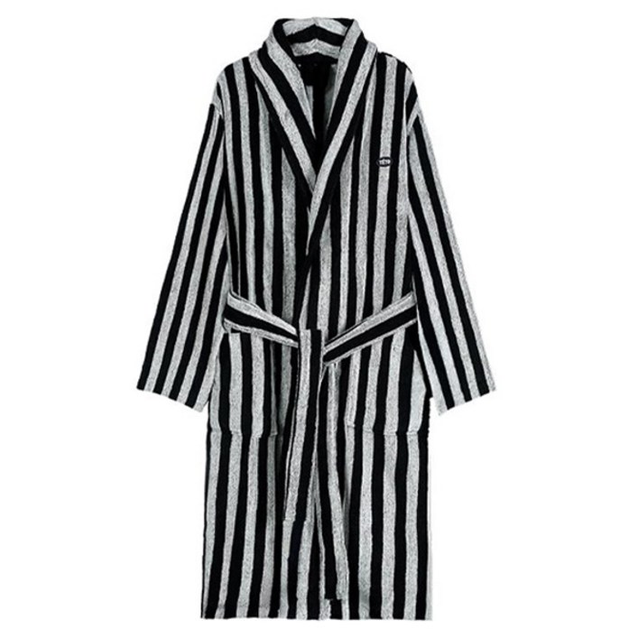 테토 오브제 수피마 40수 바스 로브 L XL, 스트라이프블랙, 1개