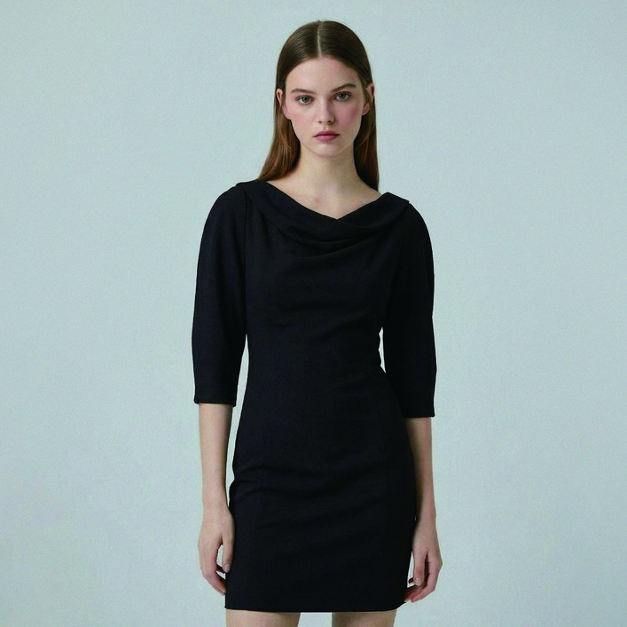 온앤온 여성용 드레이프 훌 네크 미니 원피스