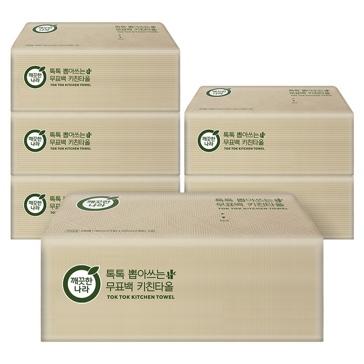 깨끗한나라 톡톡 뽑아쓰는 무표백 천연펄프 키친타올