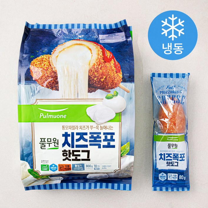 풀무원 모짜렐라 치즈폭포 핫도그 냉동, 80g, 10개입, 1개