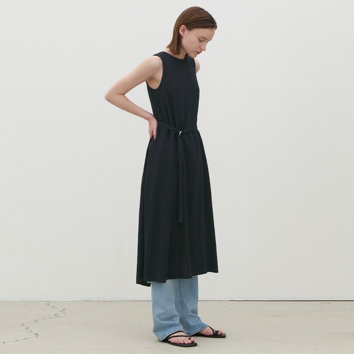 아틀리에나인 여성용 에센셜 백 버튼 원피스 OP-6184