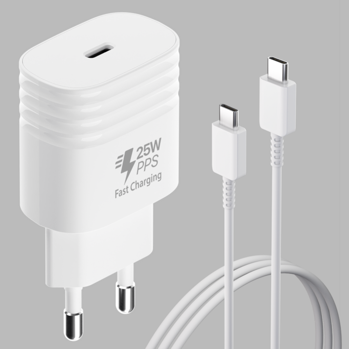 탐사 x 솔루엠 삼성전기 스핀오프 PD25W PPS C타입 1포트 초고속 충전기  CtoC 케이블