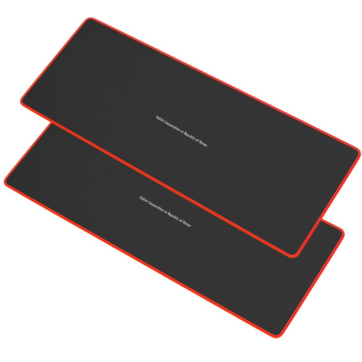 요이치 게이밍 마우스 장패드 800 x 300 x 3 mm, 2개, 블랙 레드