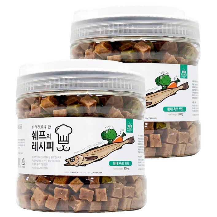펫슐랭 반려견을 위한 쉐프의 레시피 트릿, 황태육포, 800g, 2개