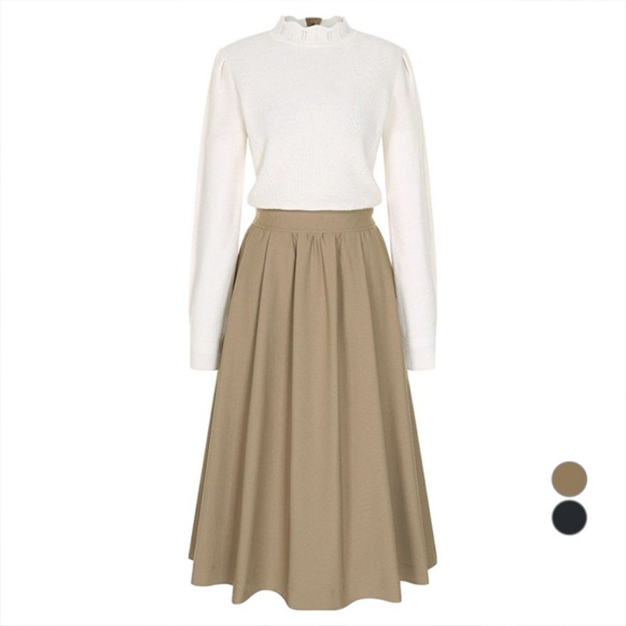 올리브데올리브 여성용 울 블렌드 니트탑 투인원 원피스