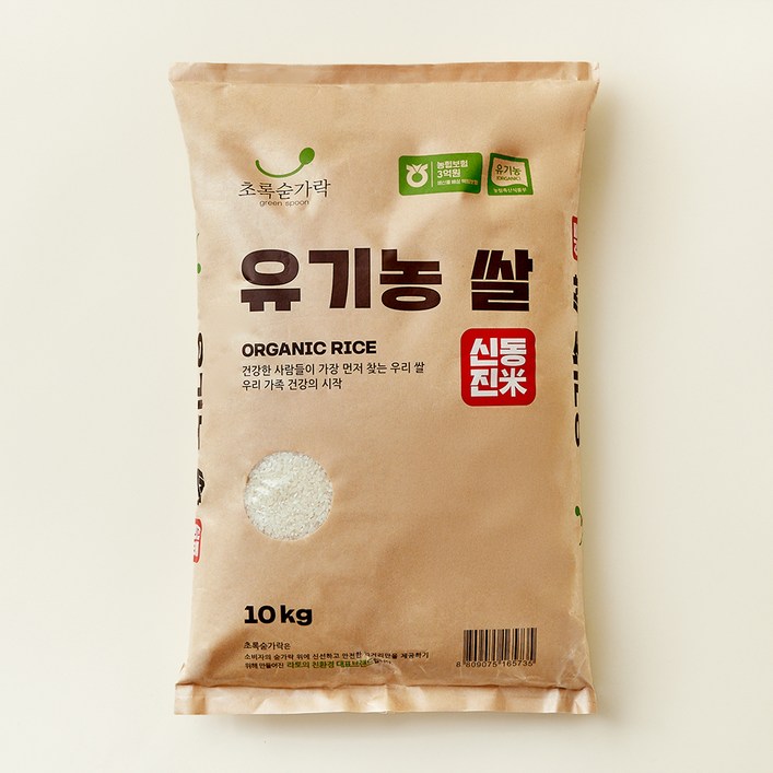 초록숟가락 유기농 신동진 쌀, 상등급, 10kg, 1개