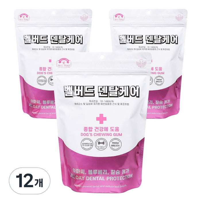 벨버드 푸드 덴탈케어 강아지 간식, 종합건강, 100g, 12개