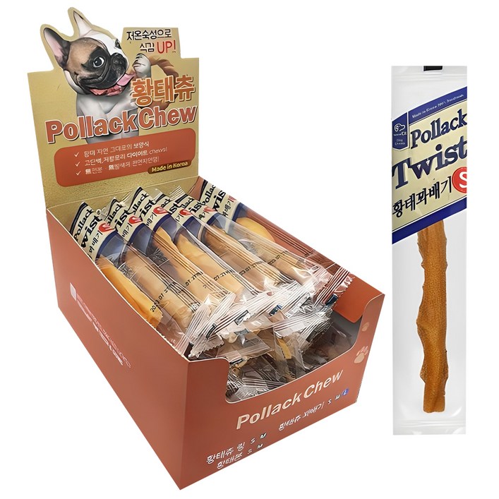 네츄럴이엑스 강아지 꽈배기 S 건조간식