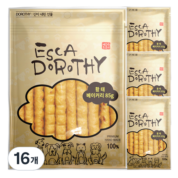 에스카도로시 강아지 국내산 수제간식, 황태베이커리 맛, 85g, 16개