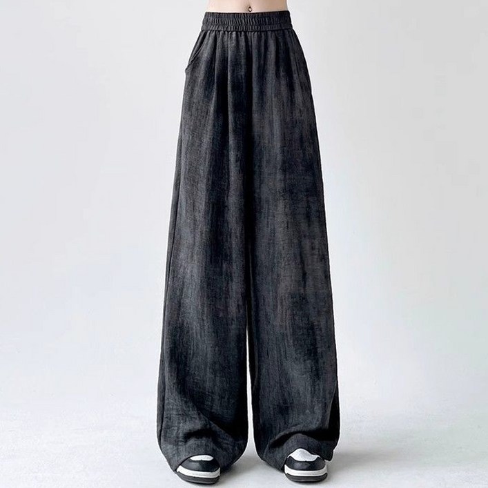 더시럽 여성용 타이다이 캐주얼 와이드 팬츠