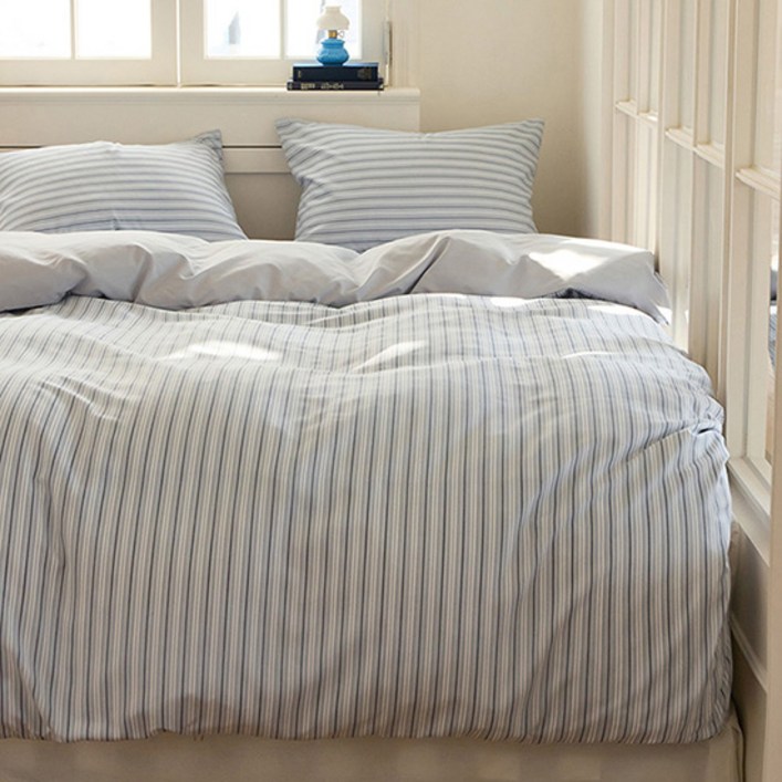 쉬즈홈 국내산 사계절 호텔식 이불커버, 프롬비 블루