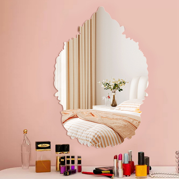 라보비아 감성 물결형 욕실 세면 인테리어 아크릴 벽거울 크라운 20 x 30 cm