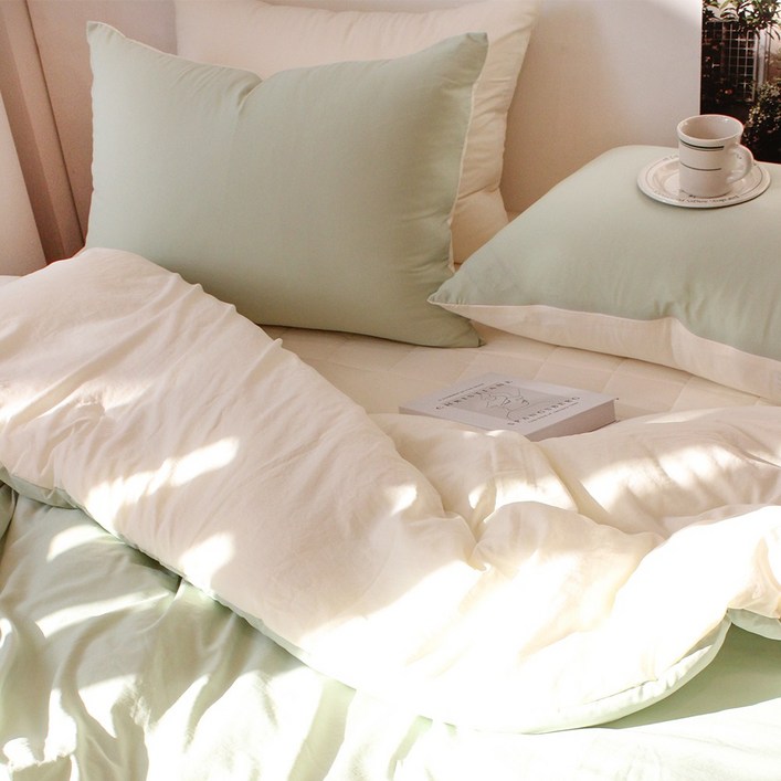 루시드슬립 국내산 부드러운 디어마이 리버서블 워싱 베개커버