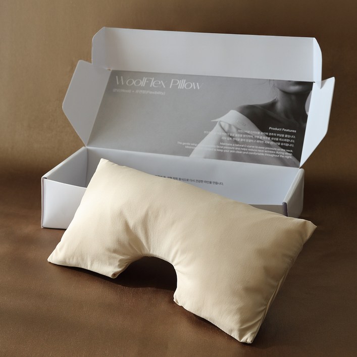 그린모먼트랩 목주름 케어 경추베개 울플렉스 양모 필로우, 크림베이지, 2개