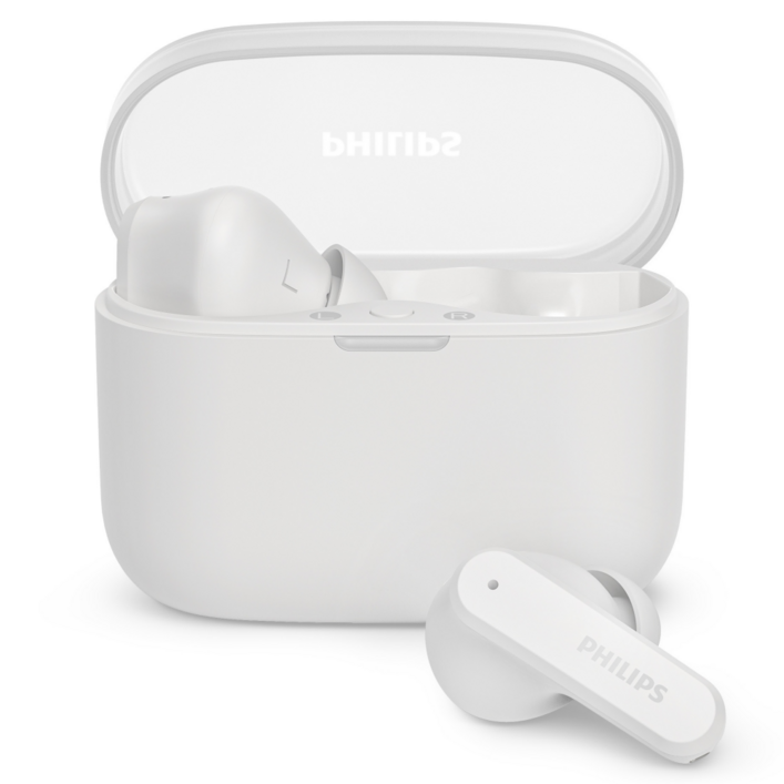 필립스 무선 ENC 노이즈캔슬링 커널형 블루투스 이어폰, 화이트, TAT2000