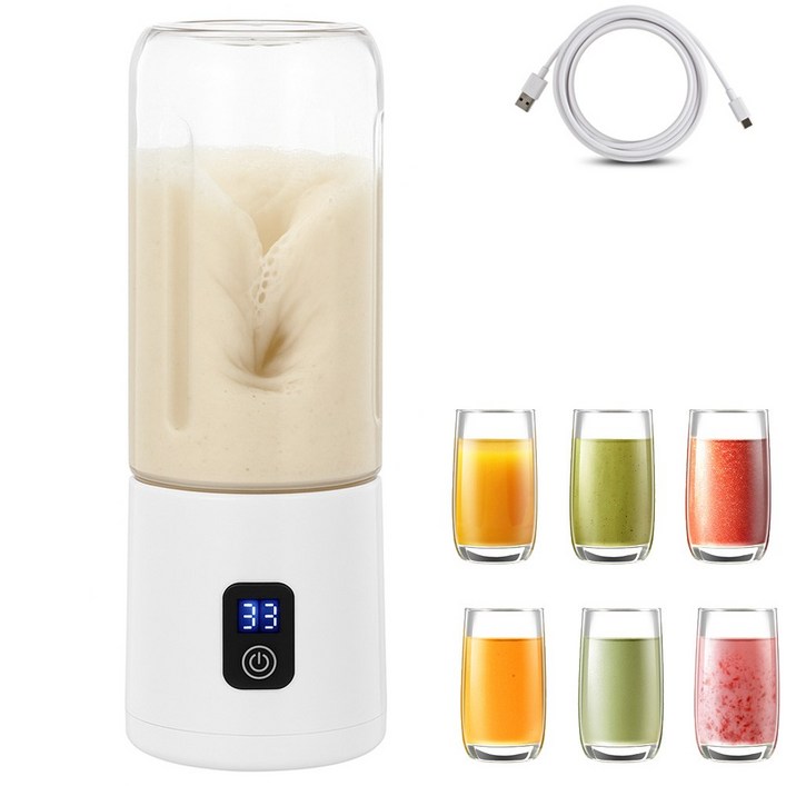 휴대용 텀블러 무선 믹서기 블렌더 12중 칼날 500ml 대용량 배터리