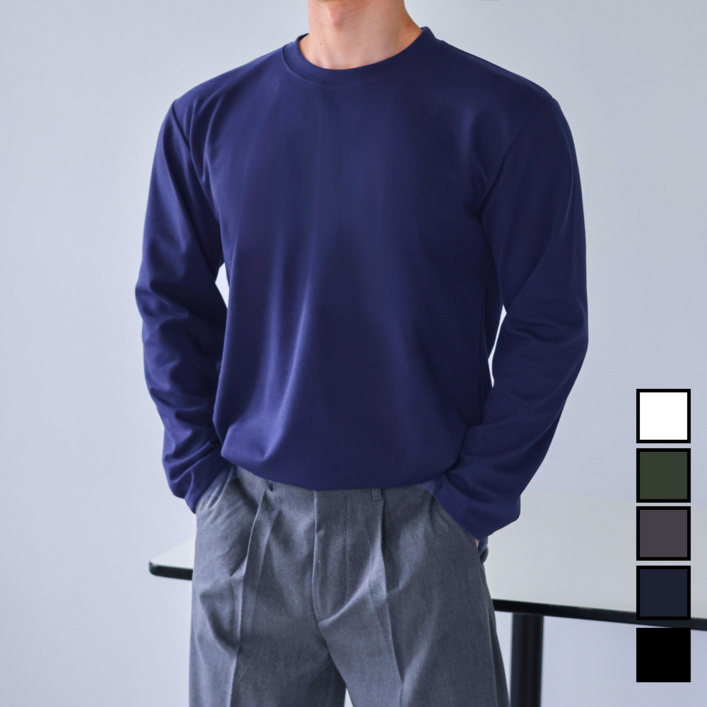 남성용 구김없는 탄탄한 분또 긴팔 티셔츠 빅사이즈 5컬러 M5XL 60971