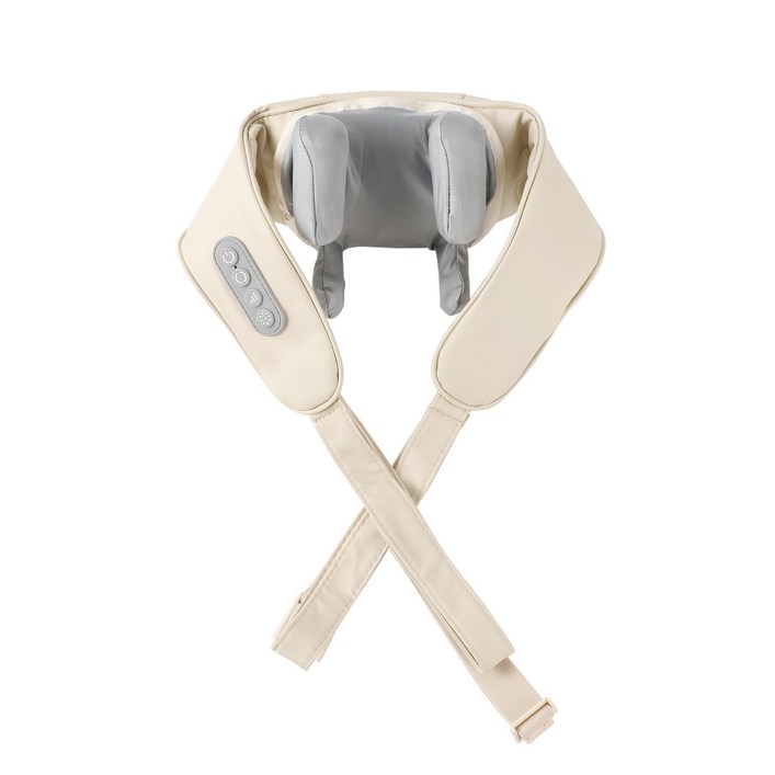 EXTEDRG 무선 어깨마사지기 대용량 전지 발열 기능 탑재 6개의 마사지볼 승모근 마사지기 목 어깨 안마기, KL-550, 크림색